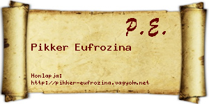 Pikker Eufrozina névjegykártya